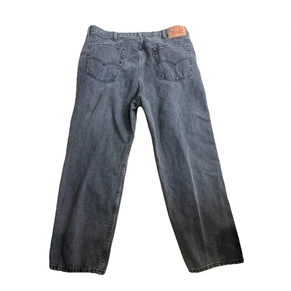 90s Levis 565 Jeans Mens 38X30 Black Loose Fit Straight‎ Leg Denim 97 Tag 36X28